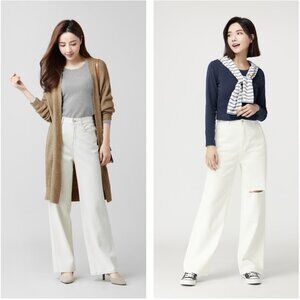 Lativ Women Long Sleeve Fitted Cotton T Shirts Lot of 2 Sz S